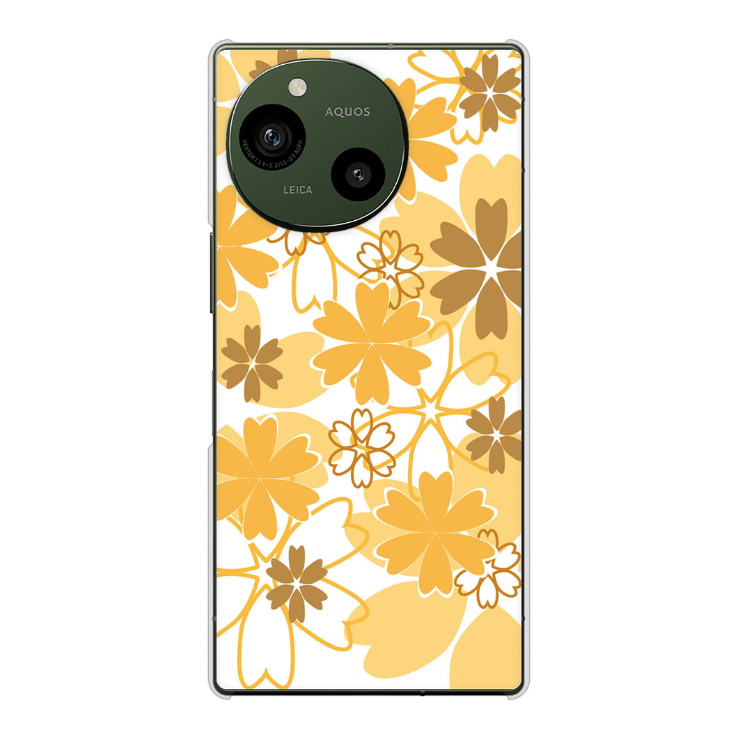 AQUOS R9 A401SH SoftBank 高画質仕上げ 背面印刷 ハードケース重なり合う花