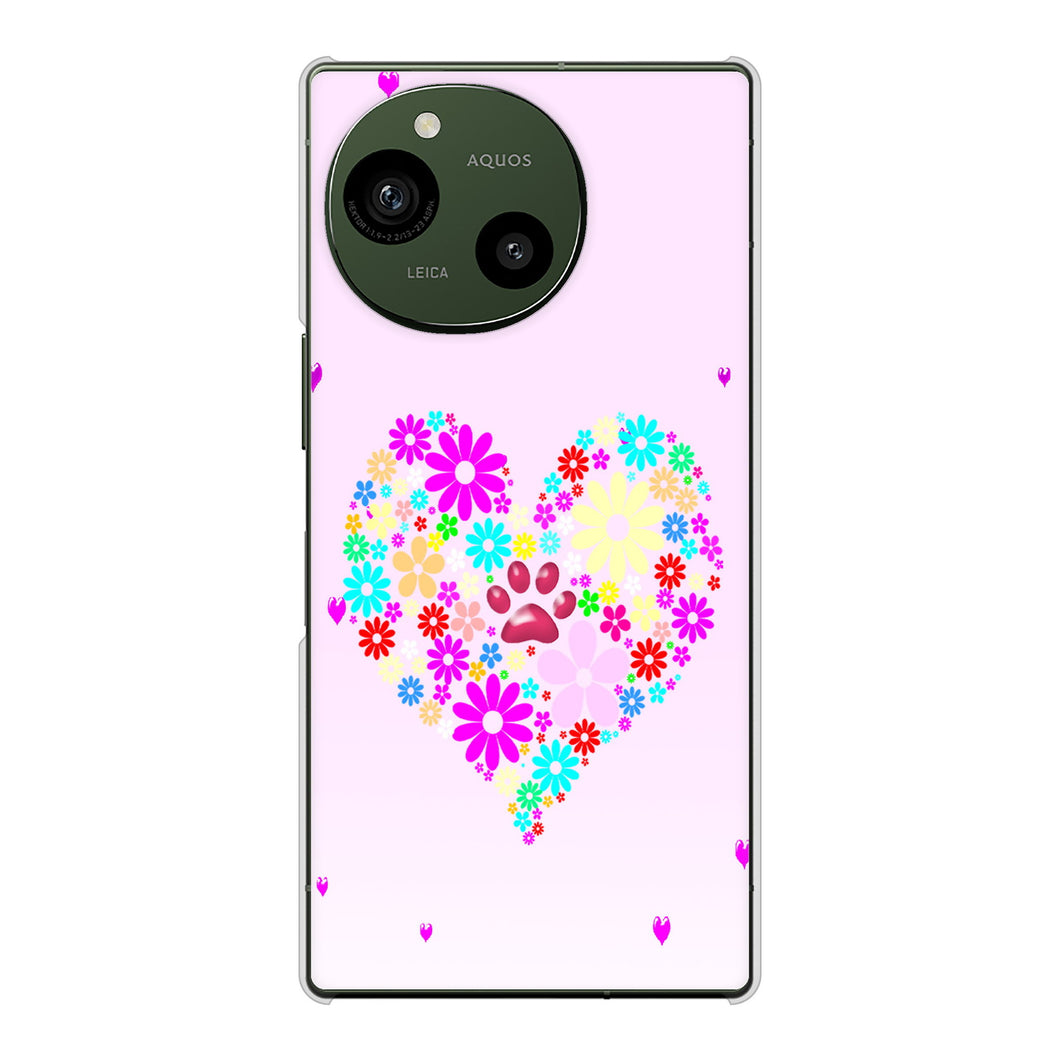 AQUOS R9 A401SH SoftBank 高画質仕上げ 背面印刷 ハードケースハートと肉球