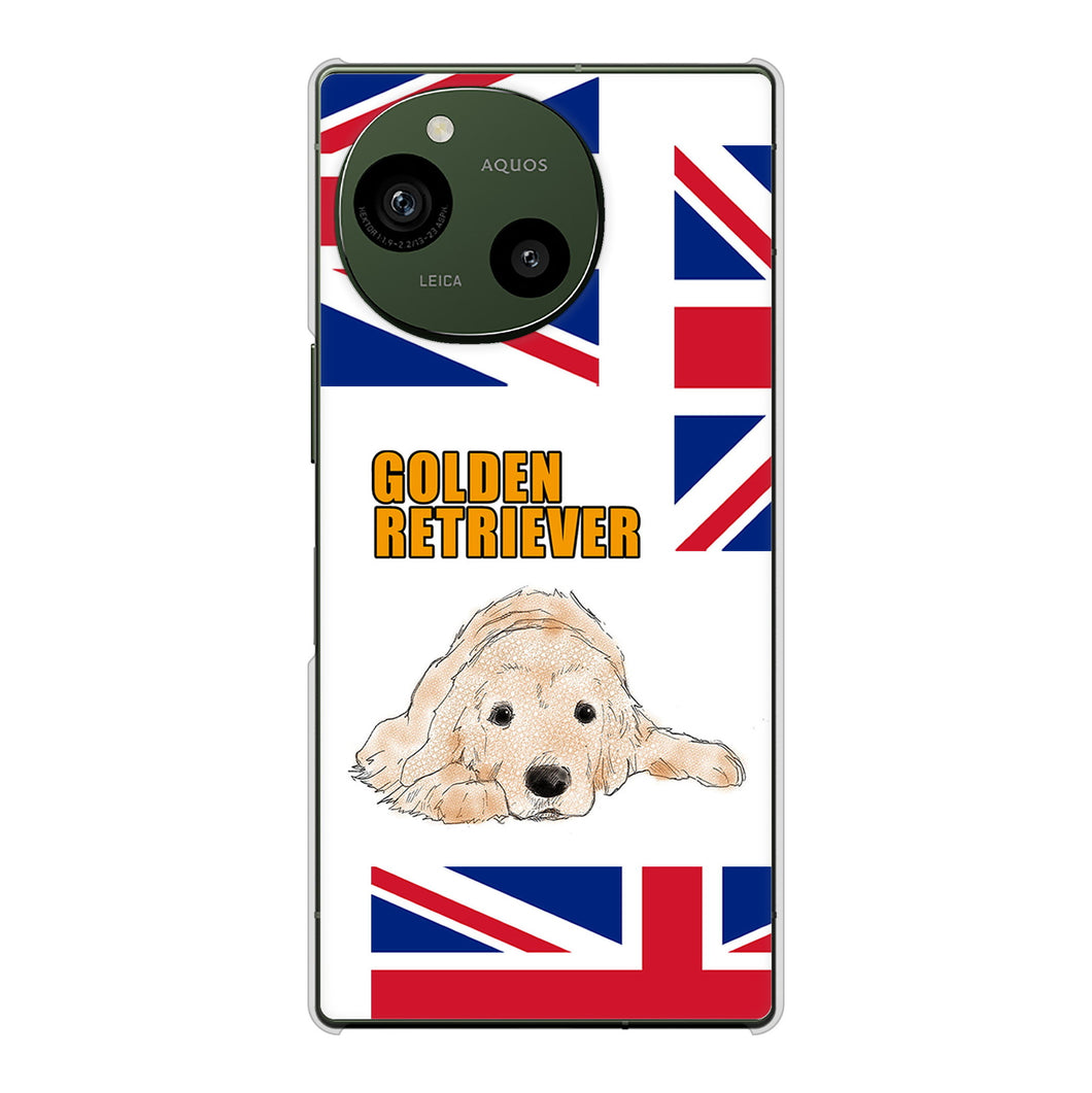 AQUOS R9 A401SH SoftBank 高画質仕上げ 背面印刷 ハードケースゴールデンレトリバー