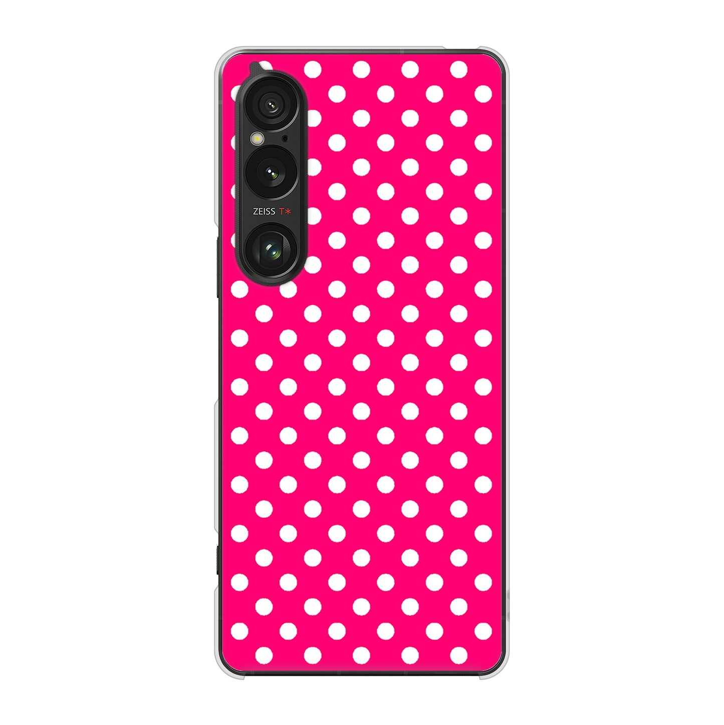 Xperia 1 VI A401SO SoftBank 高画質仕上げ 背面印刷 ハードケースシンプル柄(水玉)