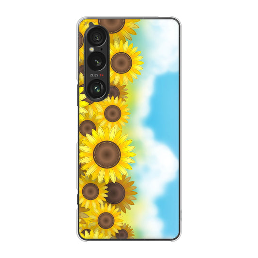 Xperia 1 VI A401SO SoftBank 高画質仕上げ 背面印刷 ハードケース 【148 ひまわり畑】