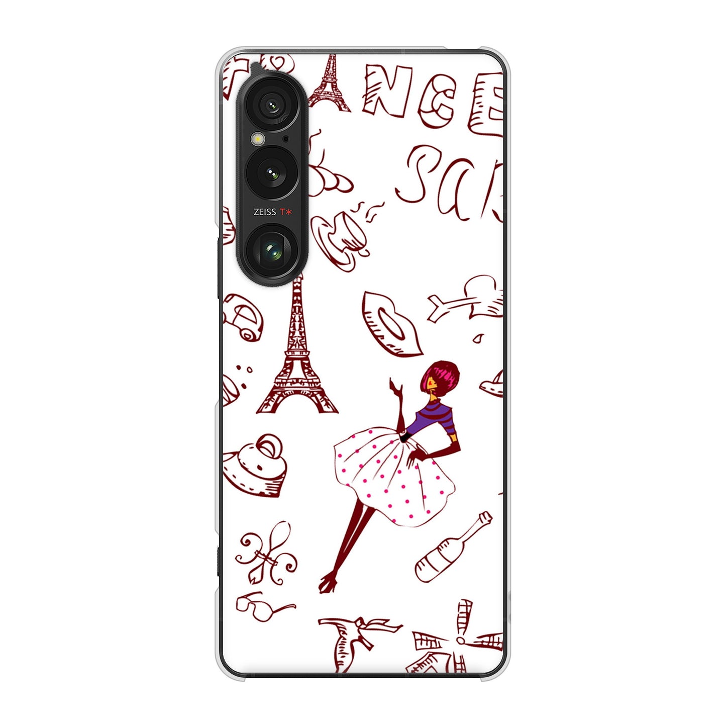 Xperia 1 VI A401SO SoftBank 高画質仕上げ 背面印刷 ハードケースLOVE フランス