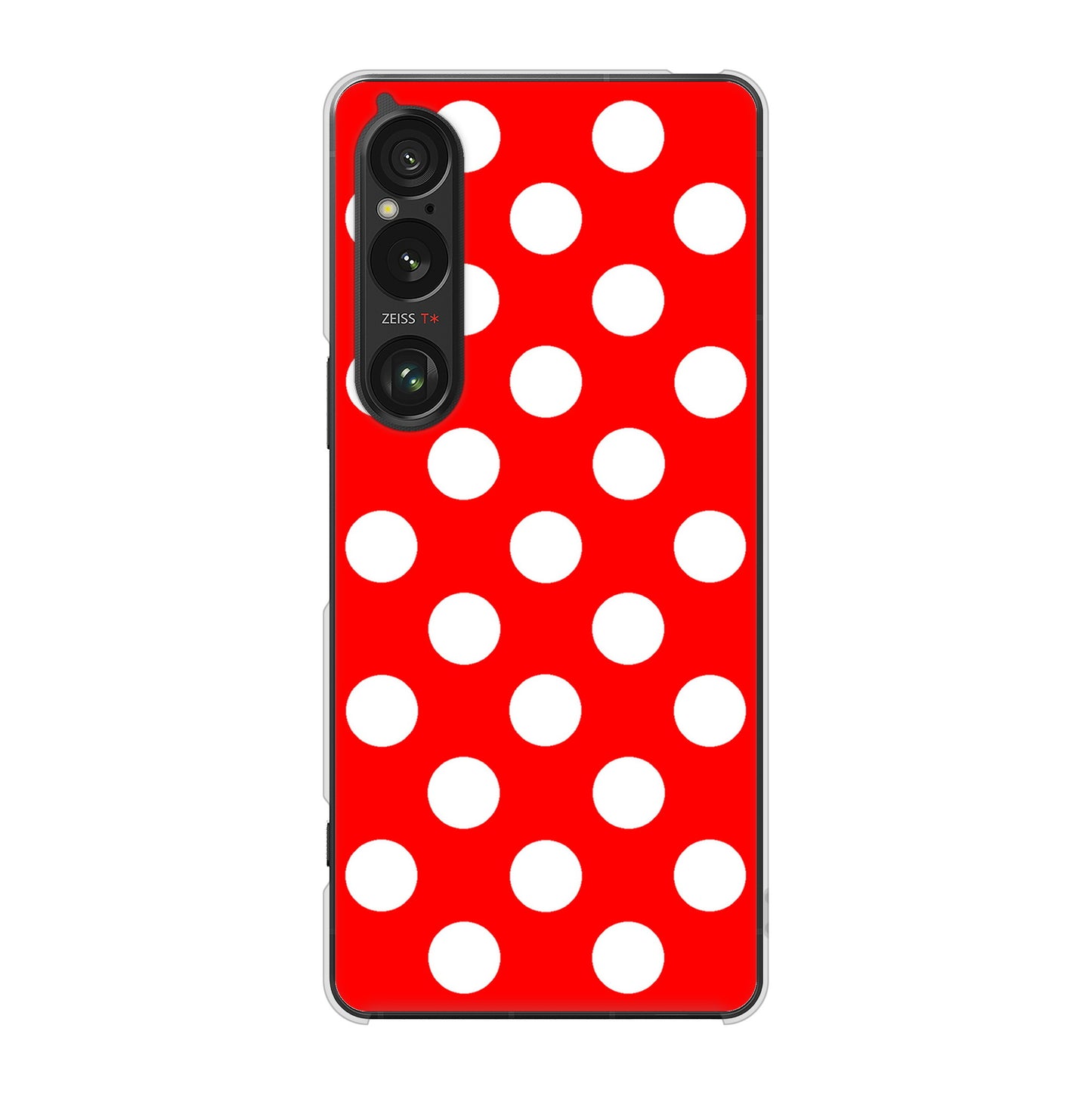 Xperia 1 VI A401SO SoftBank 高画質仕上げ 背面印刷 ハードケースシンプル柄(水玉)
