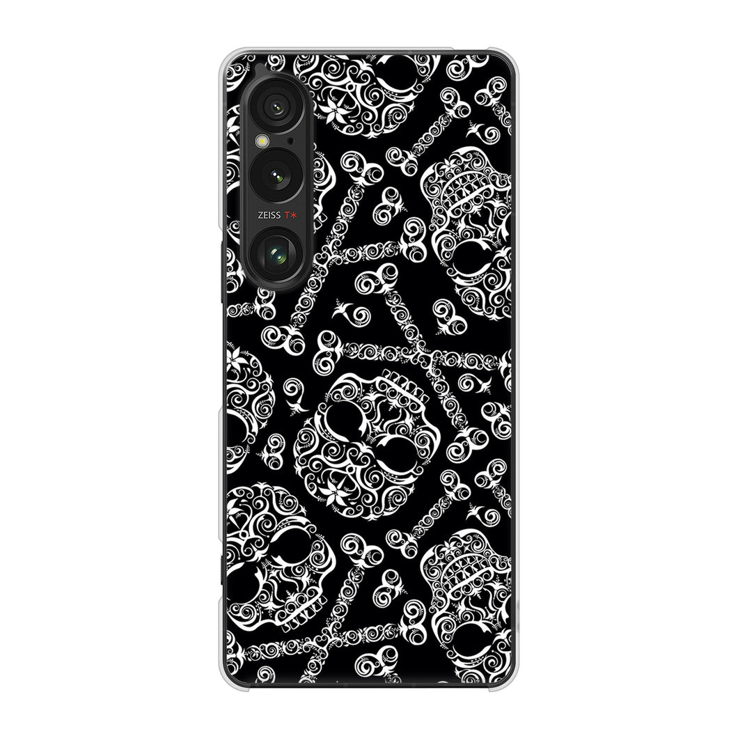 Xperia 1 VI A401SO SoftBank 高画質仕上げ 背面印刷 ハードケース 【363 ドクロの刺青】