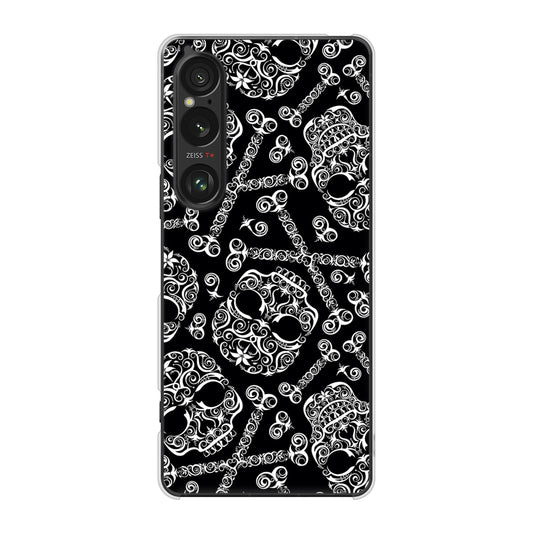 Xperia 1 VI A401SO SoftBank 高画質仕上げ 背面印刷 ハードケース 【363 ドクロの刺青】