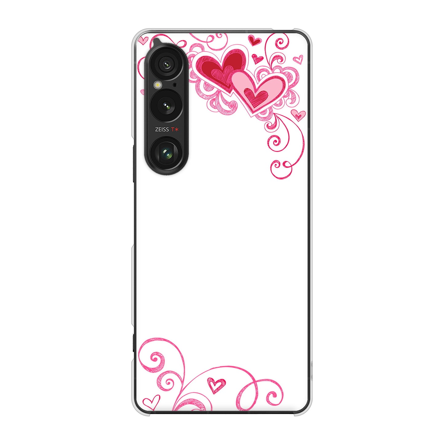 Xperia 1 VI A401SO SoftBank 高画質仕上げ 背面印刷 ハードケースプリティハート