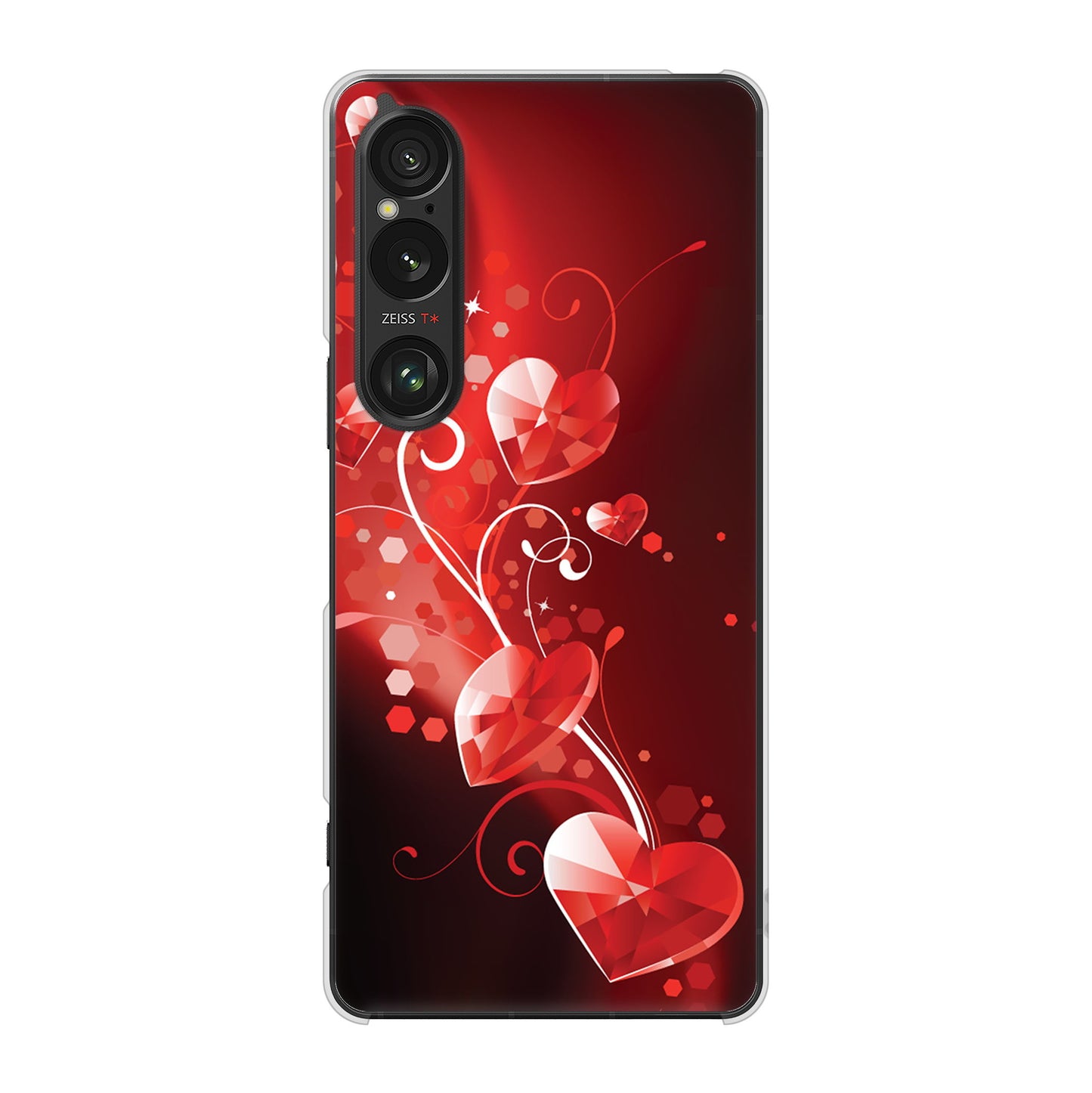 Xperia 1 VI A401SO SoftBank 高画質仕上げ 背面印刷 ハードケースきらめきハート