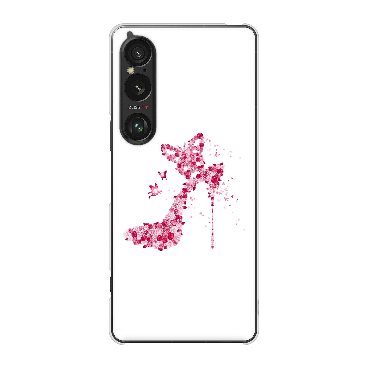 Xperia 1 VI A401SO SoftBank 高画質仕上げ 背面印刷 ハードケース 【387 薔薇のハイヒール】
