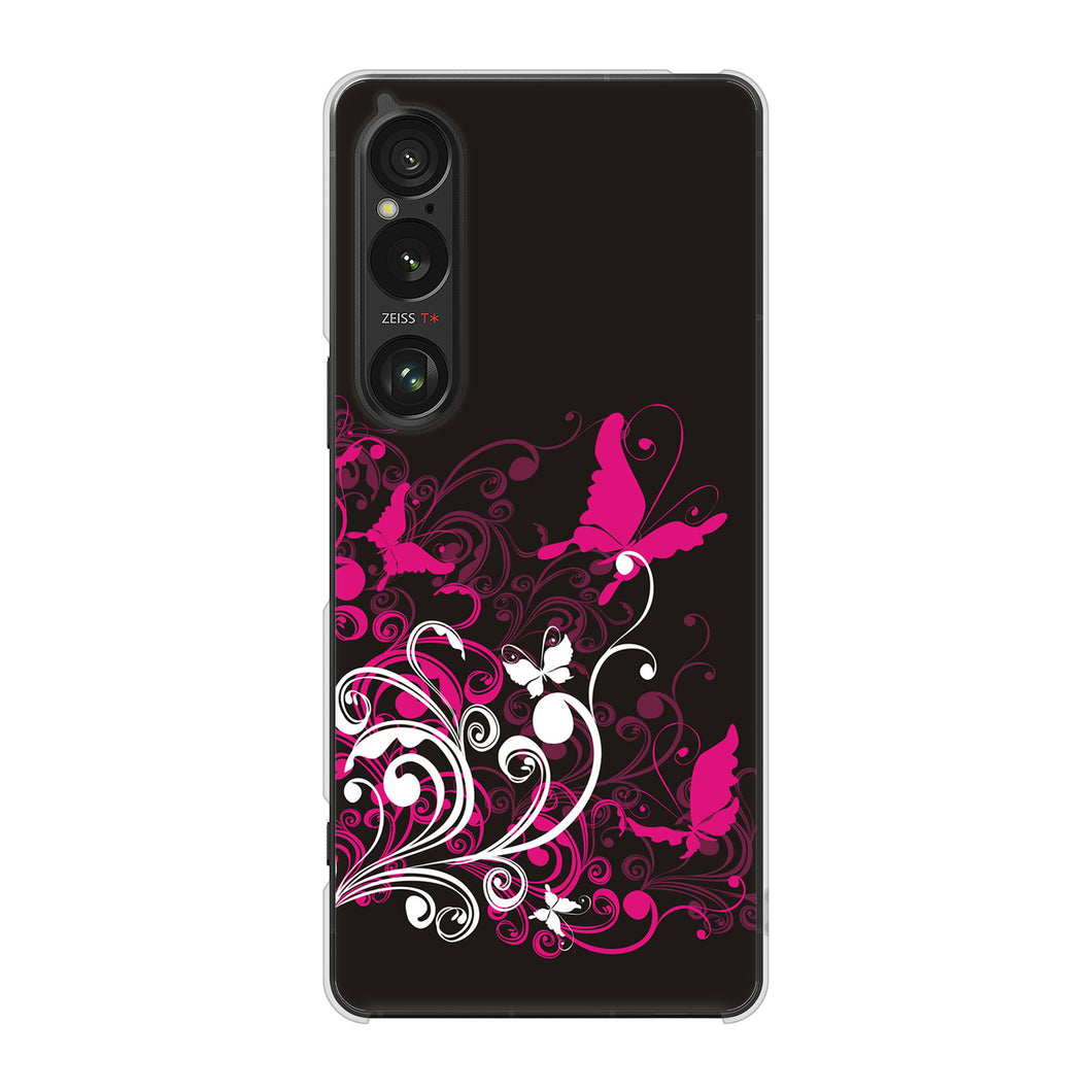 Xperia 1 VI A401SO SoftBank 高画質仕上げ 背面印刷 ハードケースバタフライ