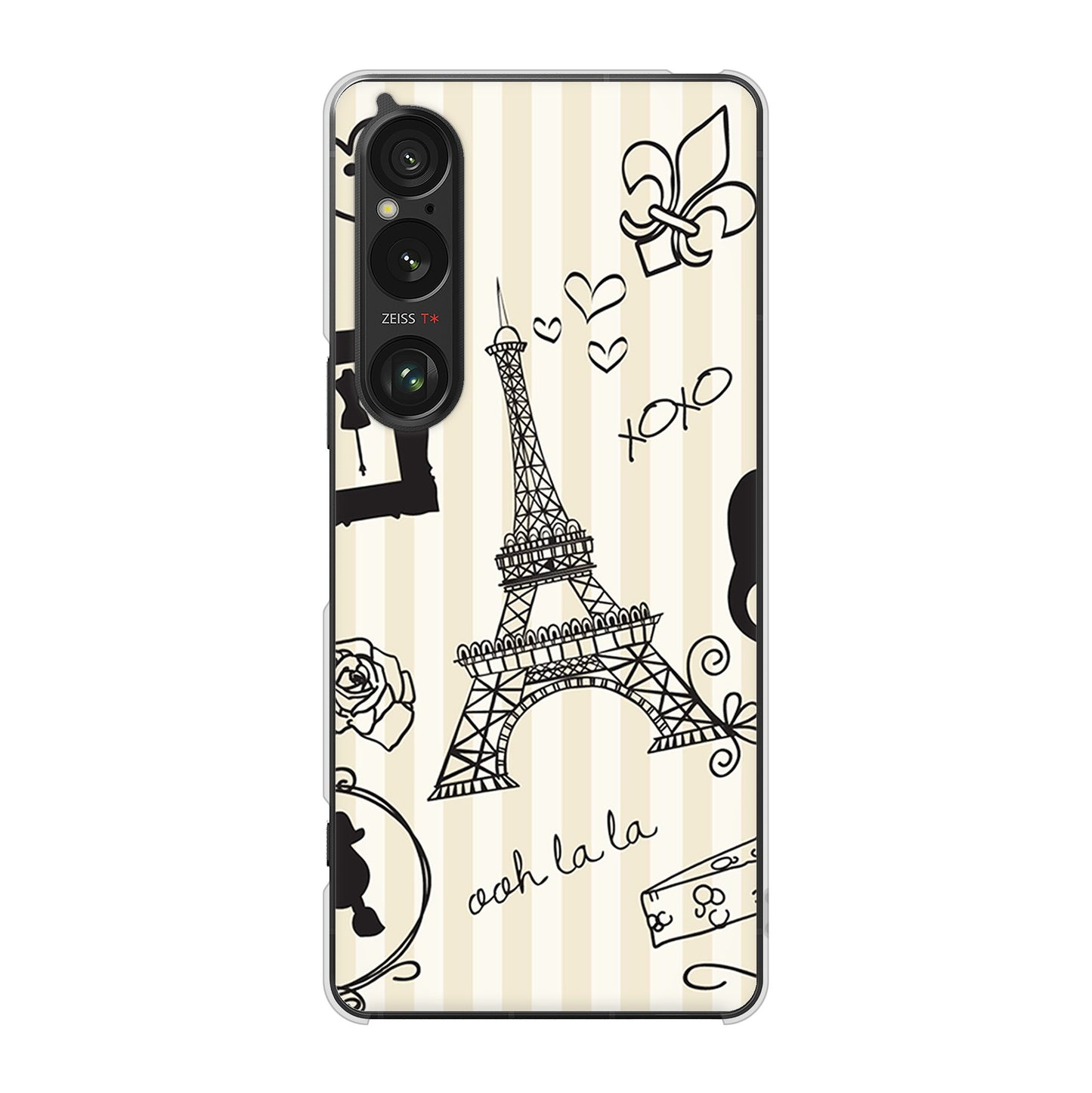 Xperia 1 VI A401SO SoftBank 高画質仕上げ 背面印刷 ハードケースLOVE フランス