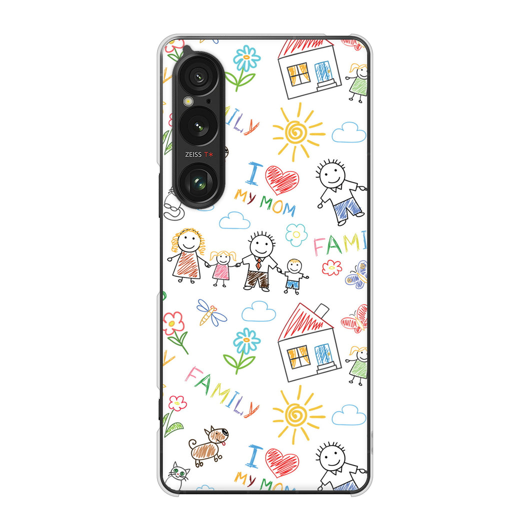 Xperia 1 VI A401SO SoftBank 高画質仕上げ 背面印刷 ハードケースカップル&ファミリー