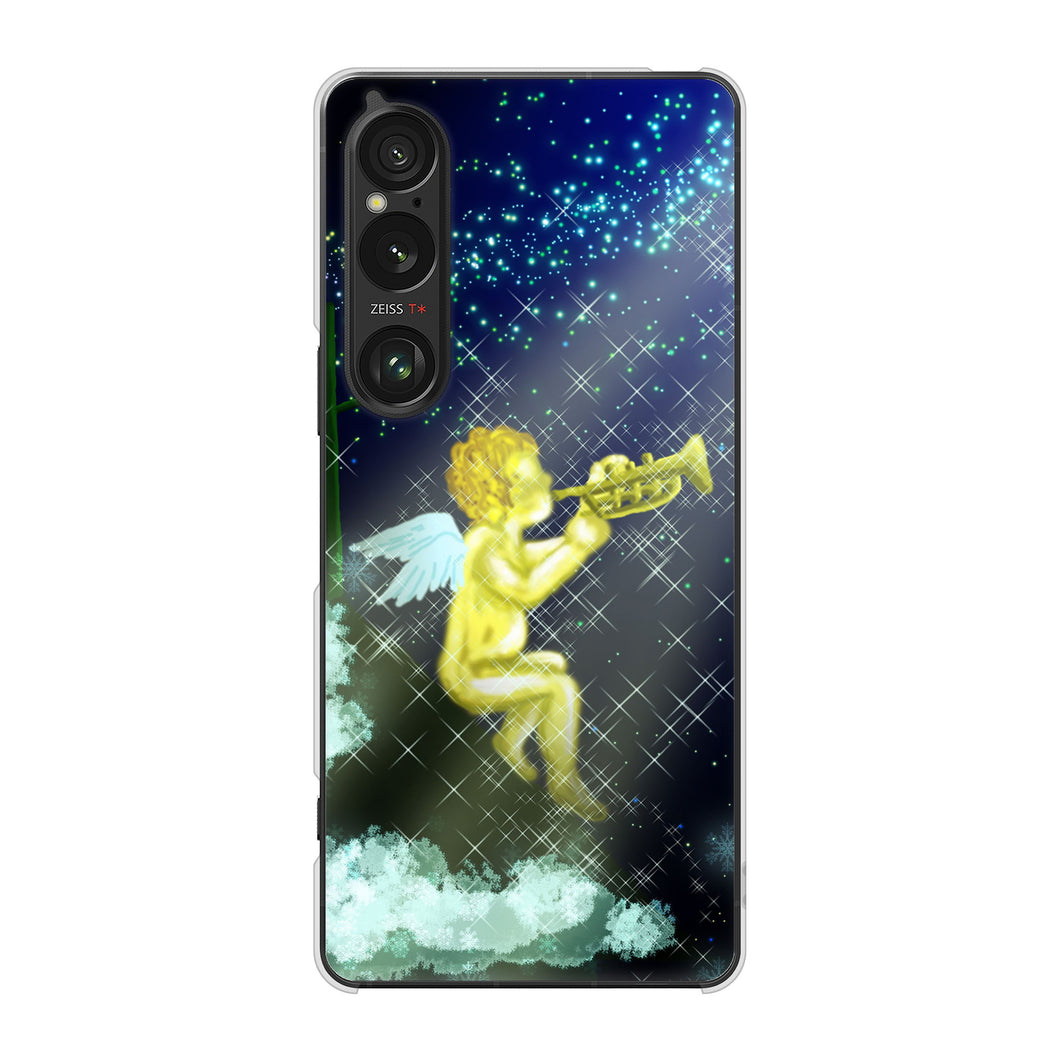 Xperia 1 VI A401SO SoftBank 高画質仕上げ 背面印刷 ハードケース 【1248 天使の演奏】