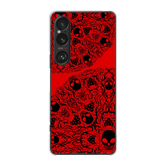 Xperia 1 VI A401SO SoftBank 高画質仕上げ 背面印刷 ハードケースむかいあぐる 苺骸骨曼荼羅