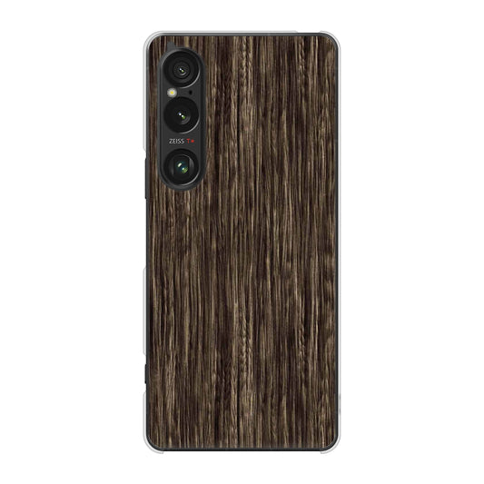 Xperia 1 VI A401SO SoftBank 高画質仕上げ 背面印刷 ハードケース 【EK848 木目ダークブラウン】