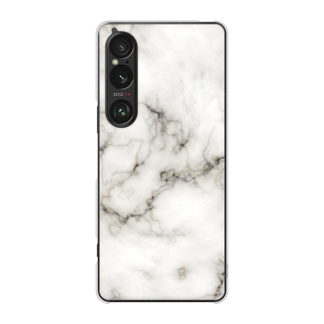 Xperia 1 VI A401SO SoftBank 高画質仕上げ 背面印刷 ハードケース大理石BK