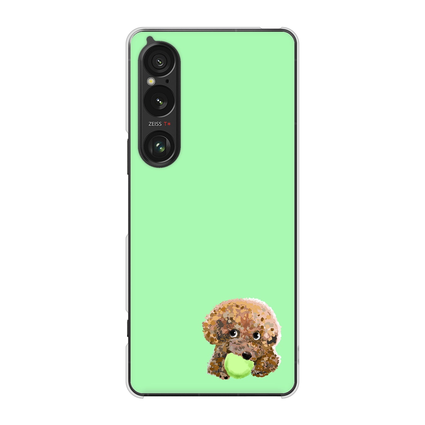 Xperia 1 VI A401SO SoftBank 高画質仕上げ 背面印刷 ハードケーストイプードル&ボール
