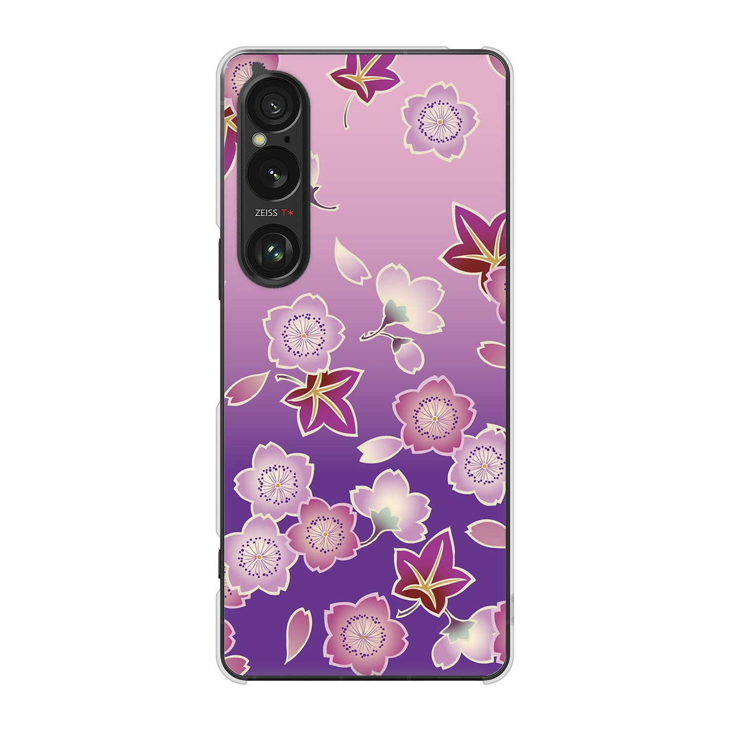 Xperia 1 VI A401SO SoftBank 高画質仕上げ 背面印刷 ハードケース和花柄