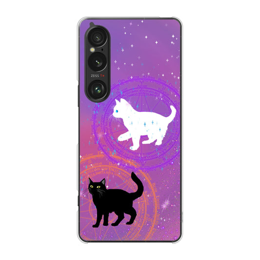 Xperia 1 VI A401SO SoftBank 高画質仕上げ 背面印刷 ハードケース魔法陣猫