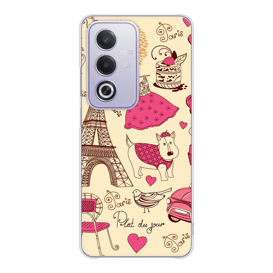 OPPO A3 5G A402OP Y!mobile 高画質仕上げ 背面印刷 ハードケースLOVE フランス