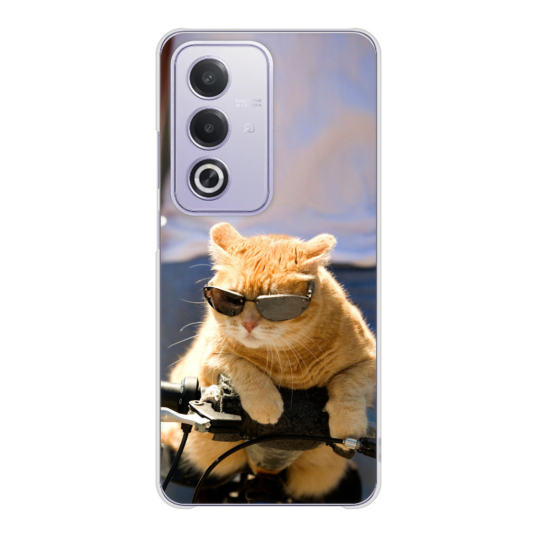 OPPO A3 5G A402OP Y!mobile 高画質仕上げ 背面印刷 ハードケース 【595 にゃんとサイクル】