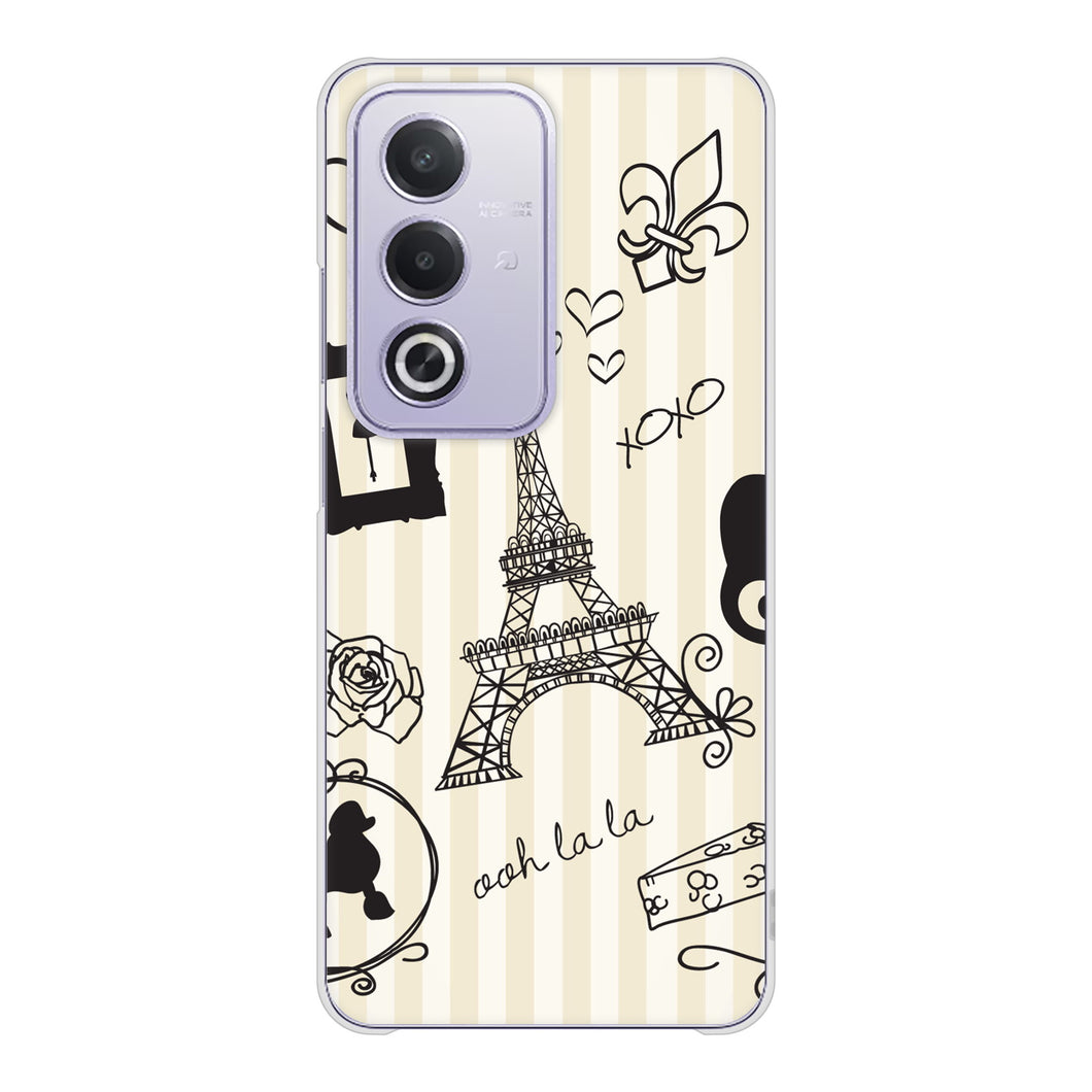 OPPO A3 5G A402OP Y!mobile 高画質仕上げ 背面印刷 ハードケースLOVE フランス