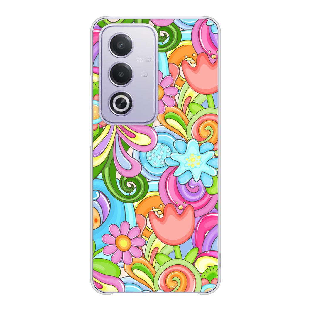 OPPO A3 5G A402OP Y!mobile 高画質仕上げ 背面印刷 ハードケース 【713 ミラクルフラワー】