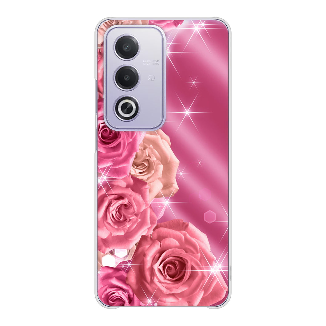 OPPO A3 5G A402OP Y!mobile 高画質仕上げ 背面印刷 ハードケース 【1182 ピンクの薔薇に誘われて】