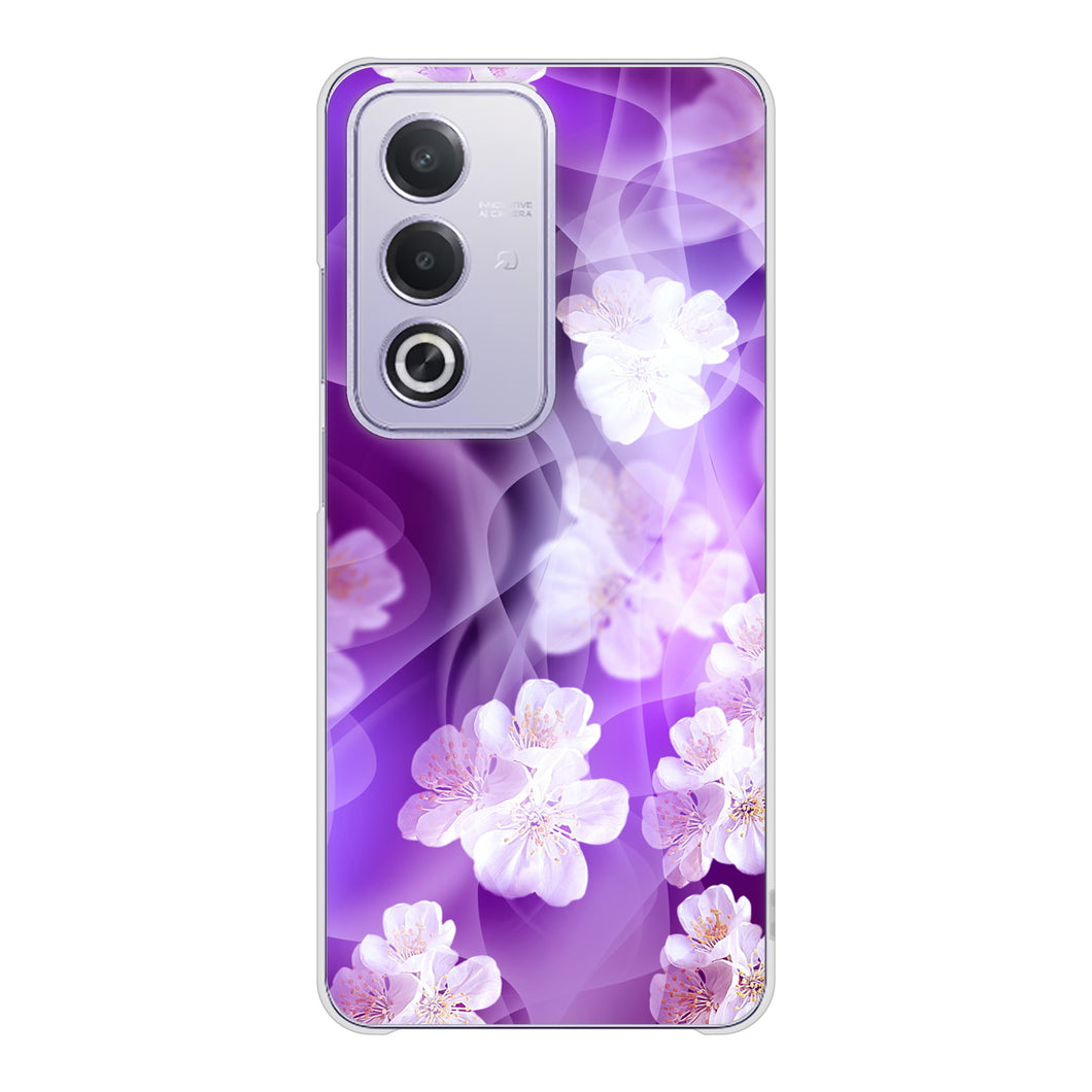 OPPO A3 5G A402OP Y!mobile 高画質仕上げ 背面印刷 ハードケース 【1211 桜とパープルの風】
