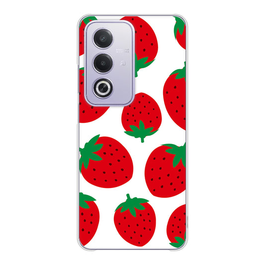 OPPO A3 5G A402OP Y!mobile 高画質仕上げ 背面印刷 ハードケース大きいイチゴ模様