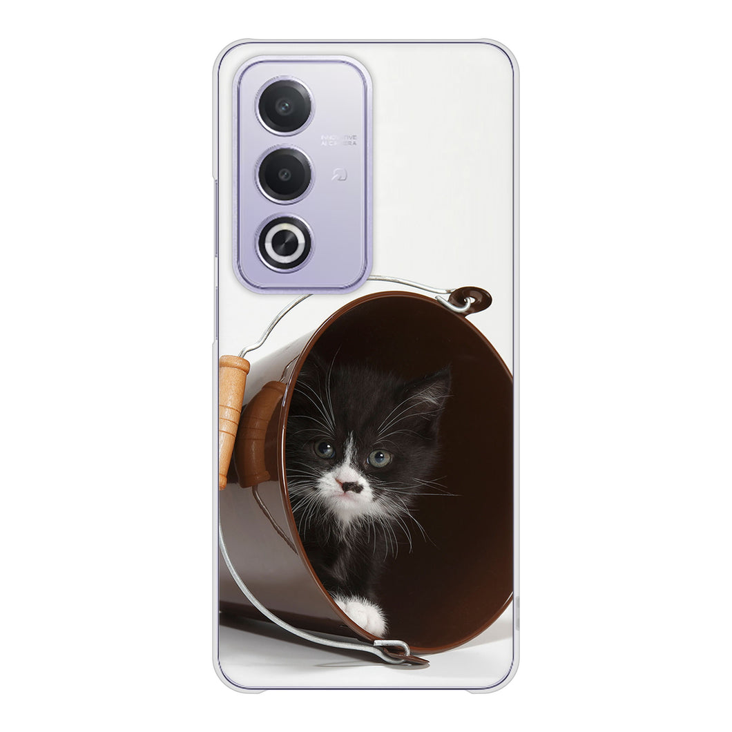OPPO A3 5G A402OP Y!mobile 高画質仕上げ 背面印刷 ハードケース 【VA800 ネコとバケツ】