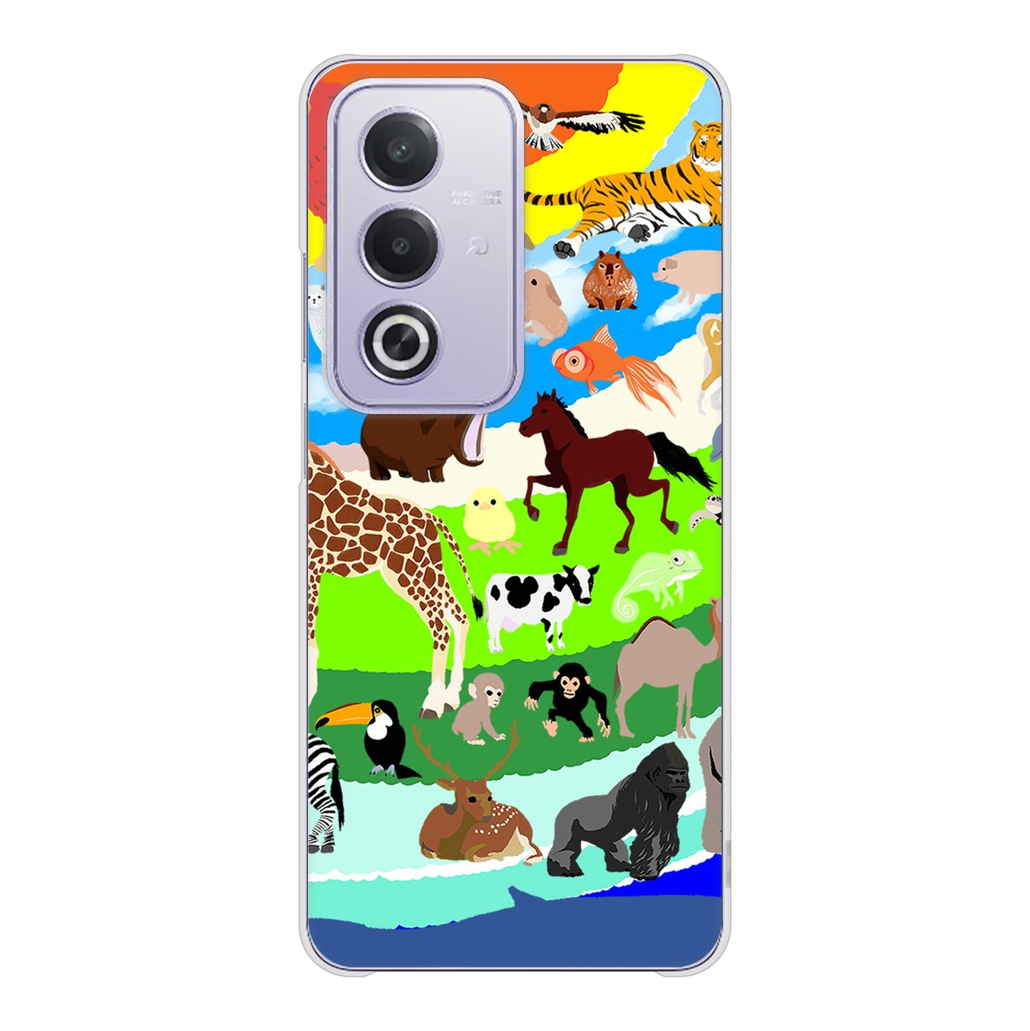 OPPO A3 5G A402OP Y!mobile 高画質仕上げ 背面印刷 ハードケース 【YJ201 アニマルプラネット】