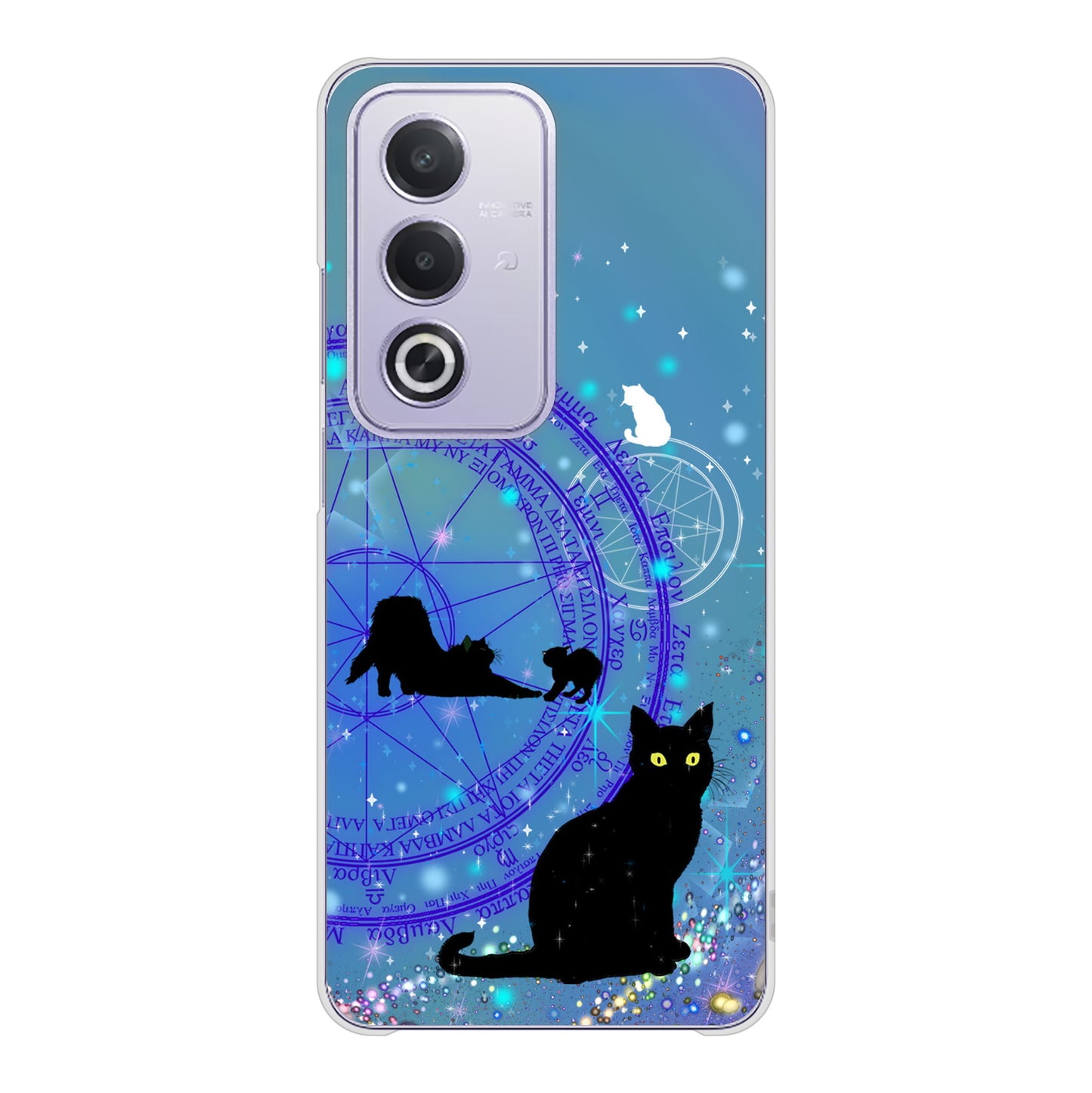 OPPO A3 5G A402OP Y!mobile 高画質仕上げ 背面印刷 ハードケース魔法陣猫