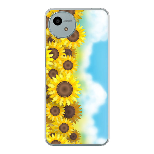 AQUOS wish4 A402SH Y!mobile 高画質仕上げ 背面印刷 ハードケース 【148 ひまわり畑】