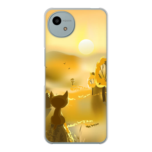 AQUOS wish4 A402SH Y!mobile 高画質仕上げ 背面印刷 ハードケース 【400 たそがれの猫】