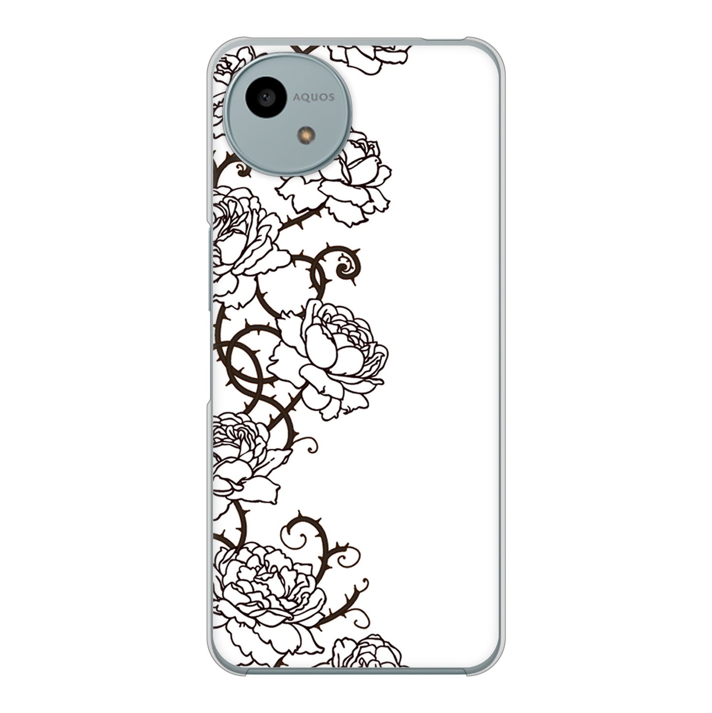 AQUOS wish4 A402SH Y!mobile 高画質仕上げ 背面印刷 ハードケース 【467 イバラ】