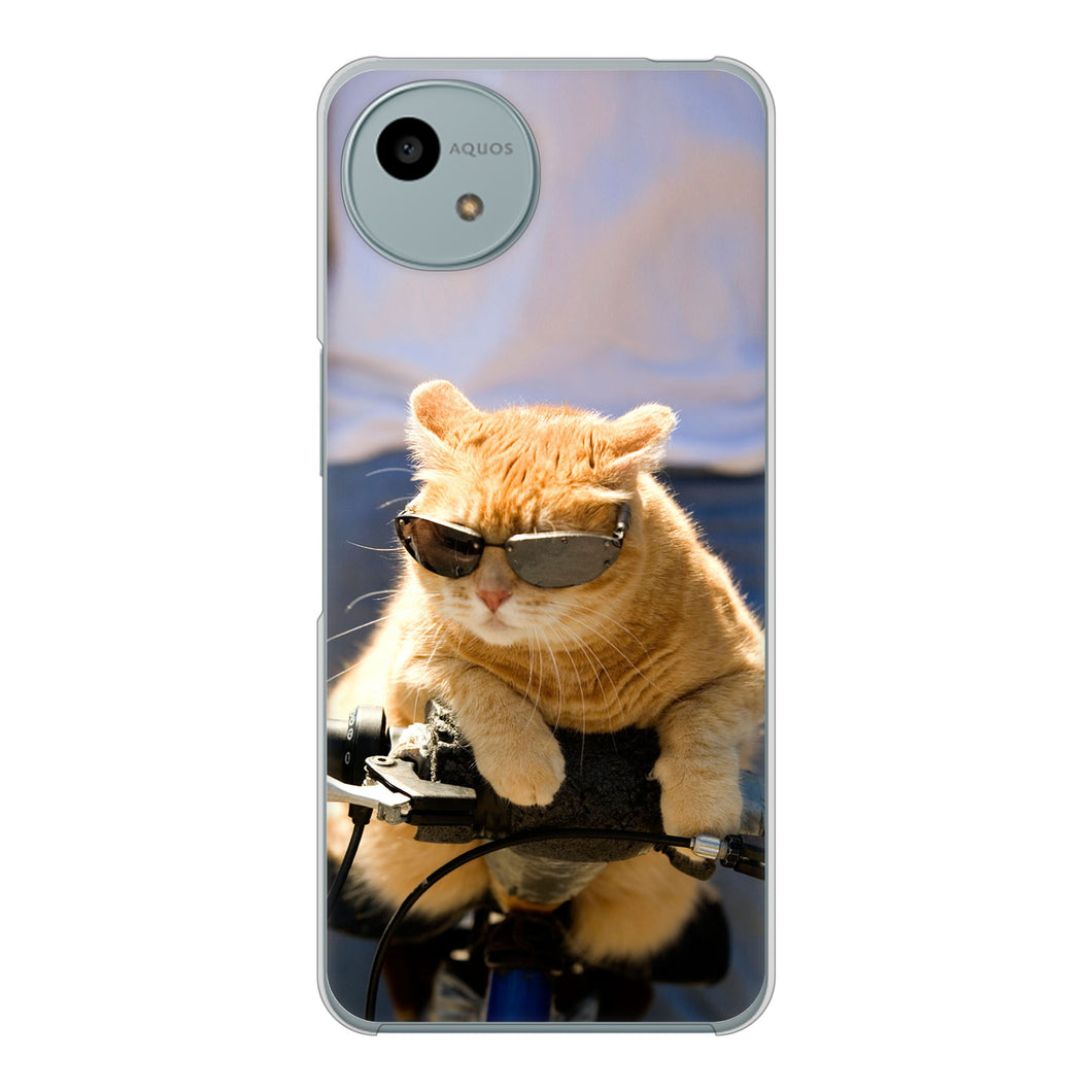 AQUOS wish4 A402SH Y!mobile 高画質仕上げ 背面印刷 ハードケース 【595 にゃんとサイクル】