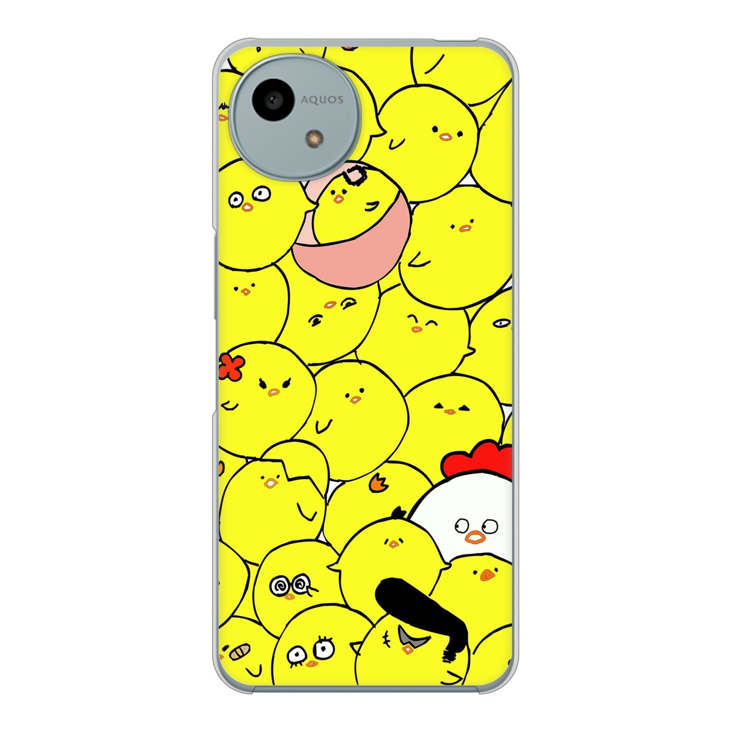 AQUOS wish4 A402SH Y!mobile 高画質仕上げ 背面印刷 ハードケース 【1031 ピヨピヨ】