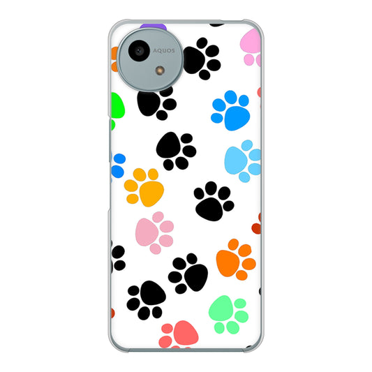 AQUOS wish4 A402SH Y!mobile 高画質仕上げ 背面印刷 ハードケース 【1108 あしあとカラフル】