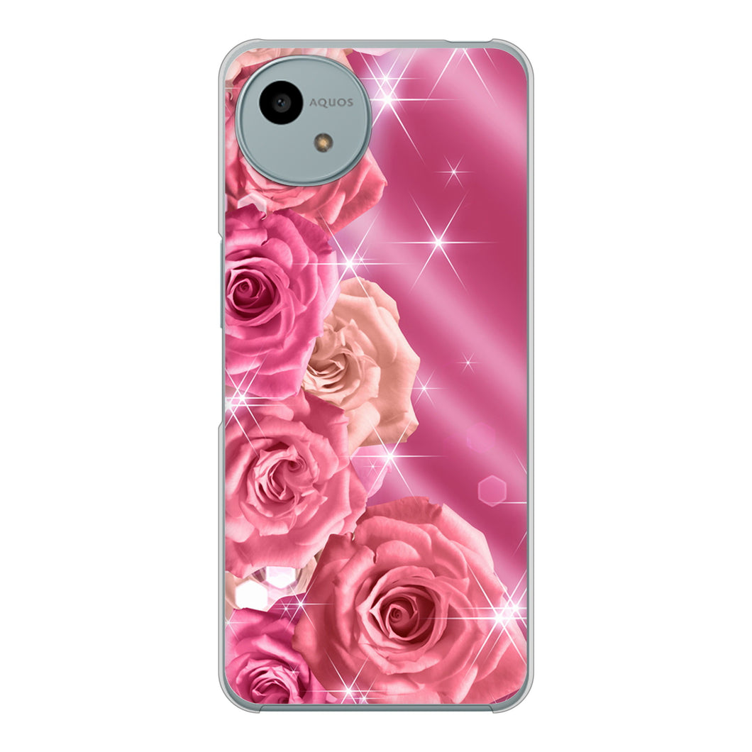 AQUOS wish4 A402SH Y!mobile 高画質仕上げ 背面印刷 ハードケース 【1182 ピンクの薔薇に誘われて】