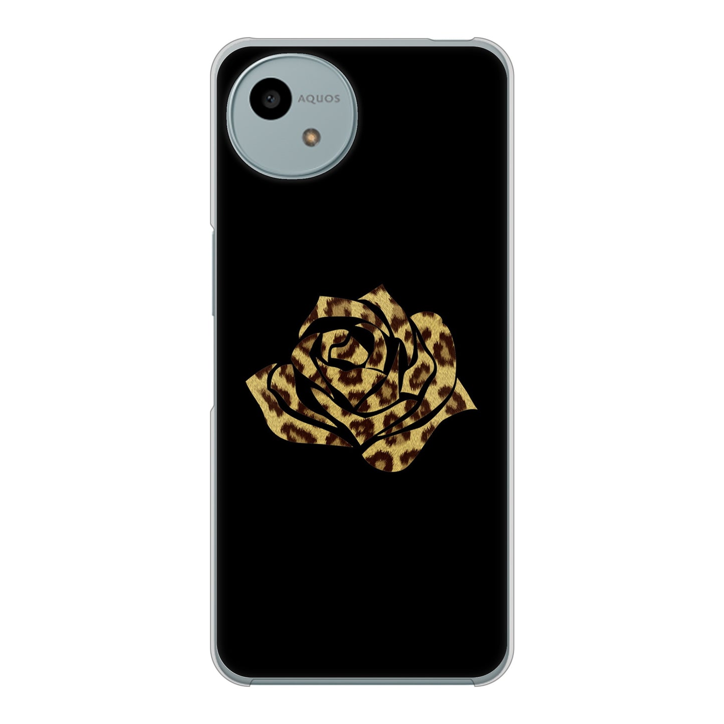 AQUOS wish4 A402SH Y!mobile 高画質仕上げ 背面印刷 ハードケース 【1184 ヒョウのバラ(茶)】