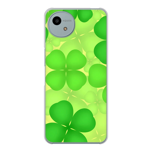 AQUOS wish4 A402SH Y!mobile 高画質仕上げ 背面印刷 ハードケース 【1297 四つ葉のクローバー】