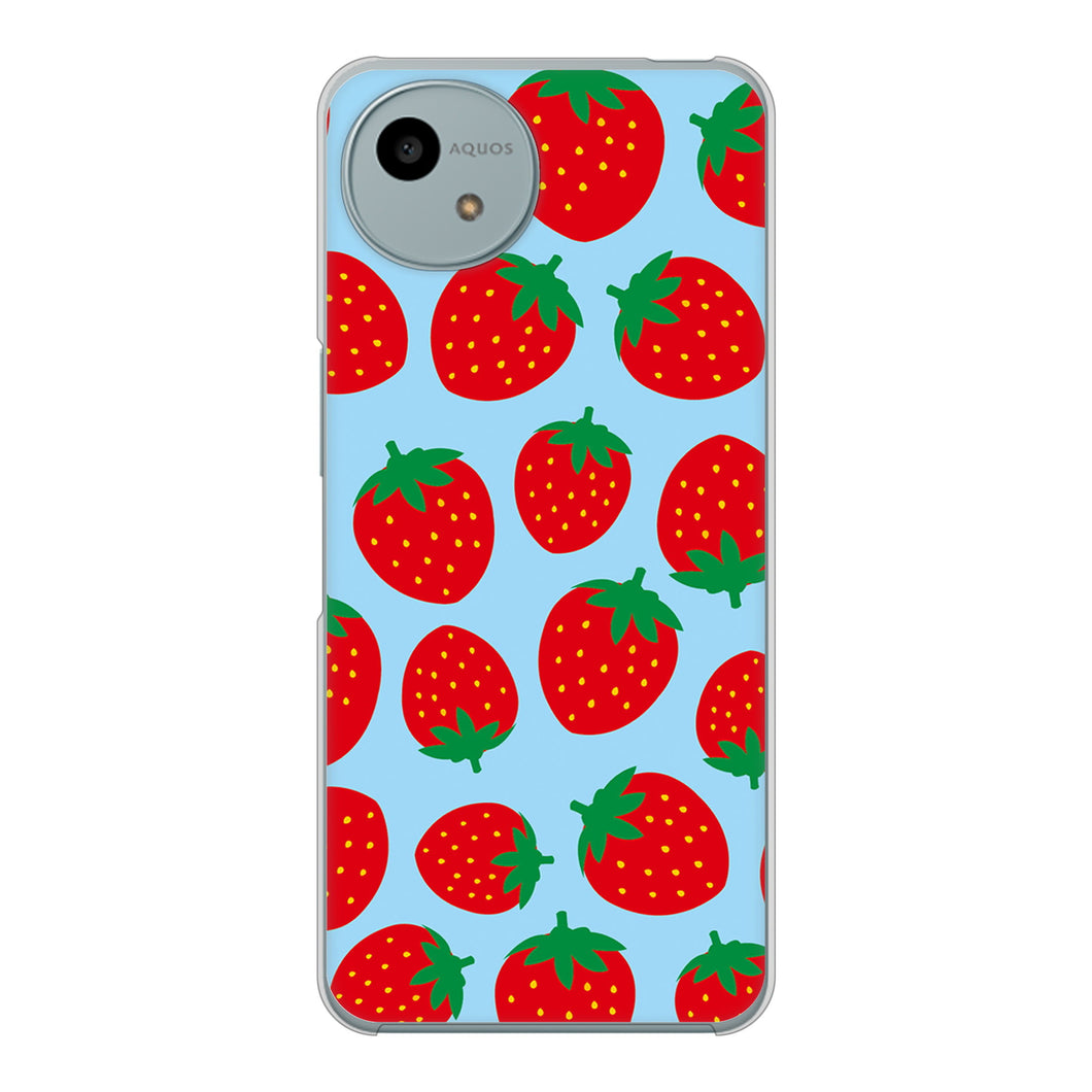 AQUOS wish4 A402SH Y!mobile 高画質仕上げ 背面印刷 ハードケース小さいイチゴ模様