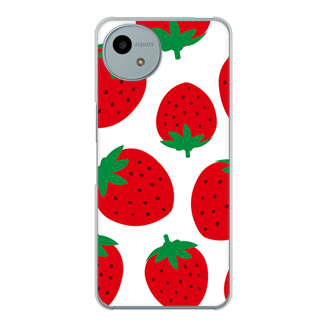 AQUOS wish4 A402SH Y!mobile 高画質仕上げ 背面印刷 ハードケース大きいイチゴ模様