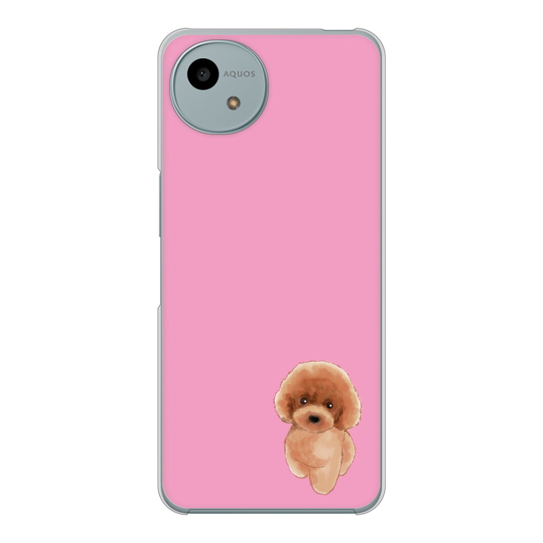 AQUOS wish4 A402SH Y!mobile 高画質仕上げ 背面印刷 ハードケーストイプードルレッド