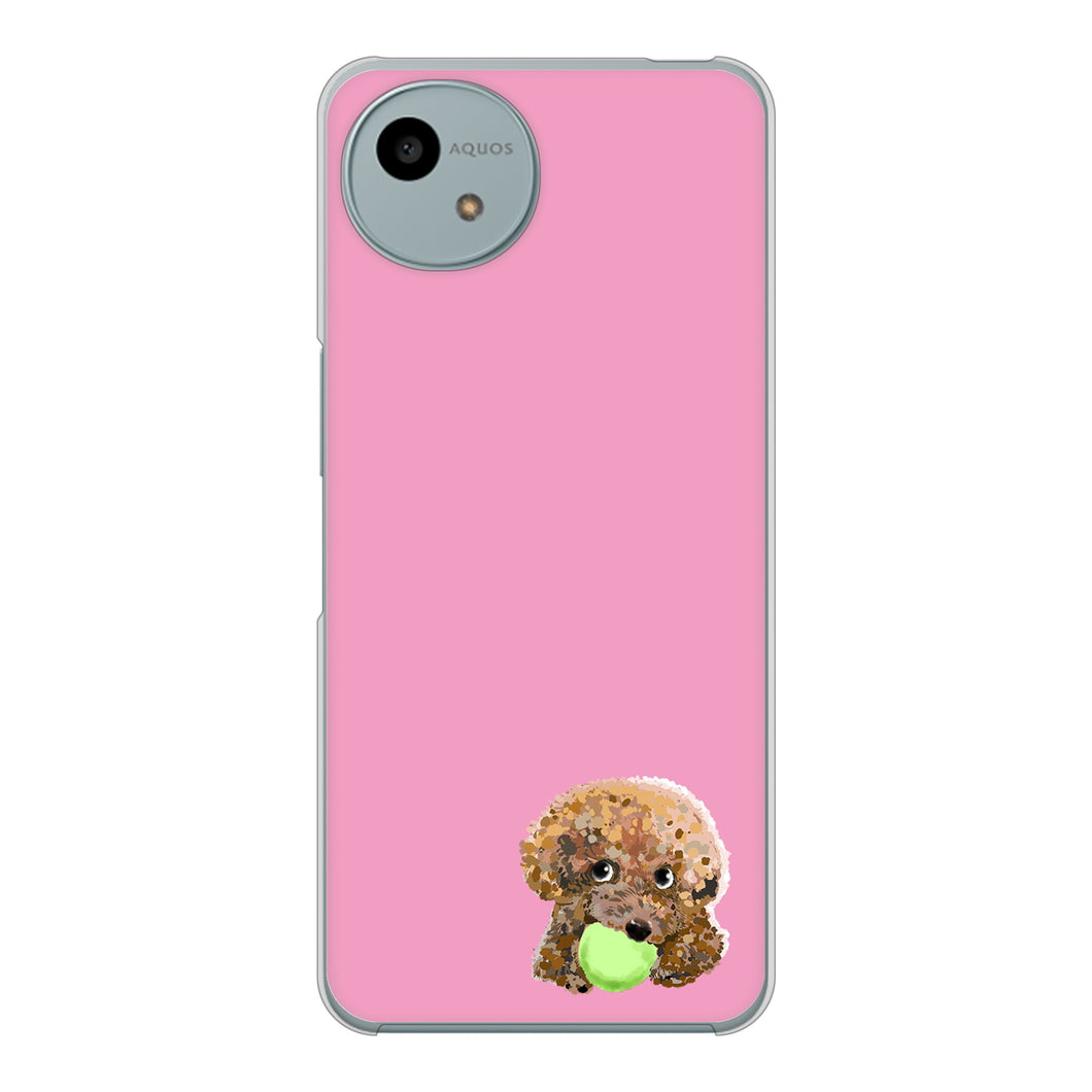 AQUOS wish4 A402SH Y!mobile 高画質仕上げ 背面印刷 ハードケーストイプードル&ボール
