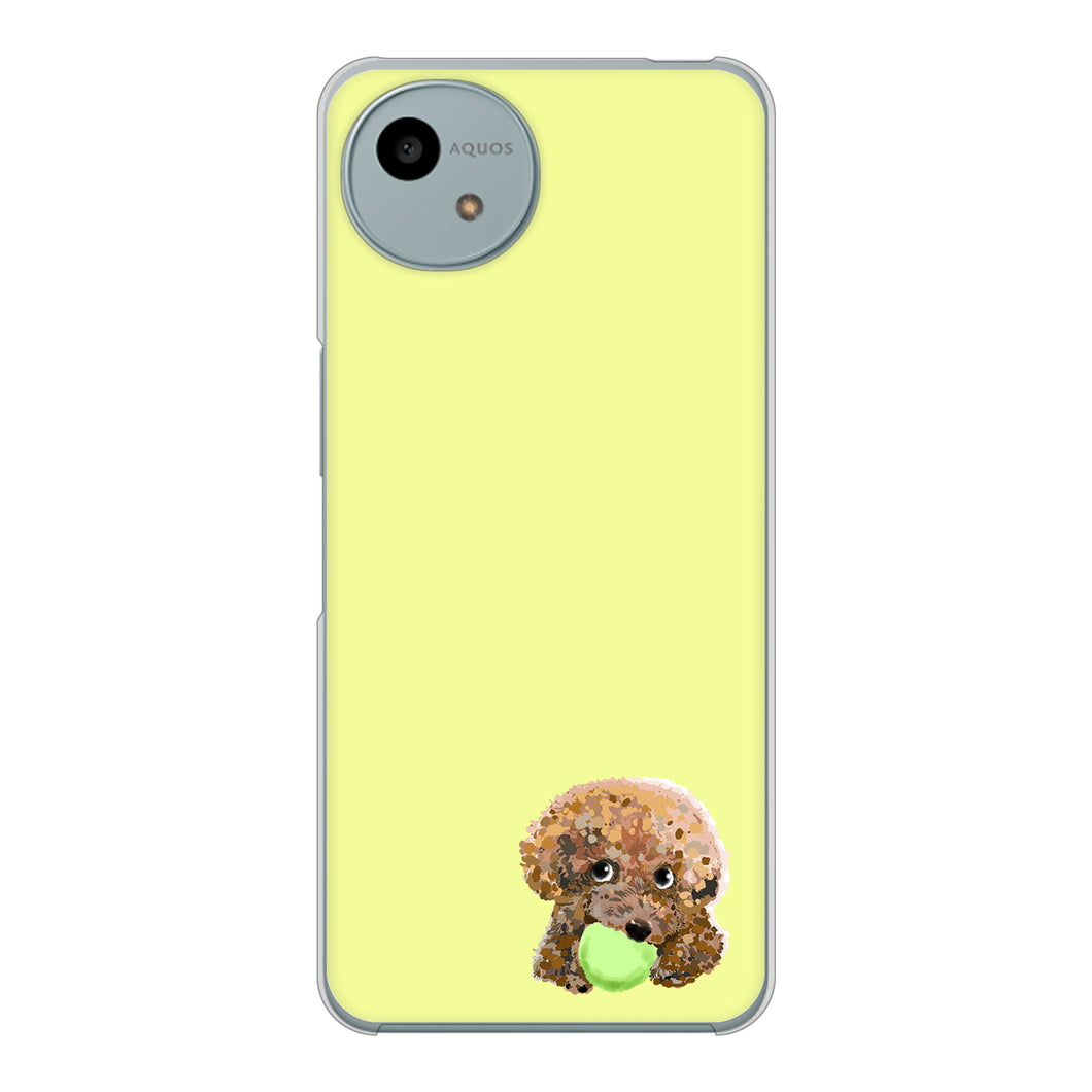 AQUOS wish4 A402SH Y!mobile 高画質仕上げ 背面印刷 ハードケーストイプードル&ボール