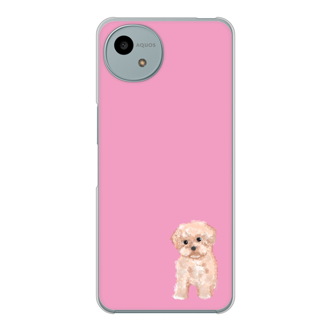AQUOS wish4 A402SH Y!mobile 高画質仕上げ 背面印刷 ハードケーストイプードルアプリコット
