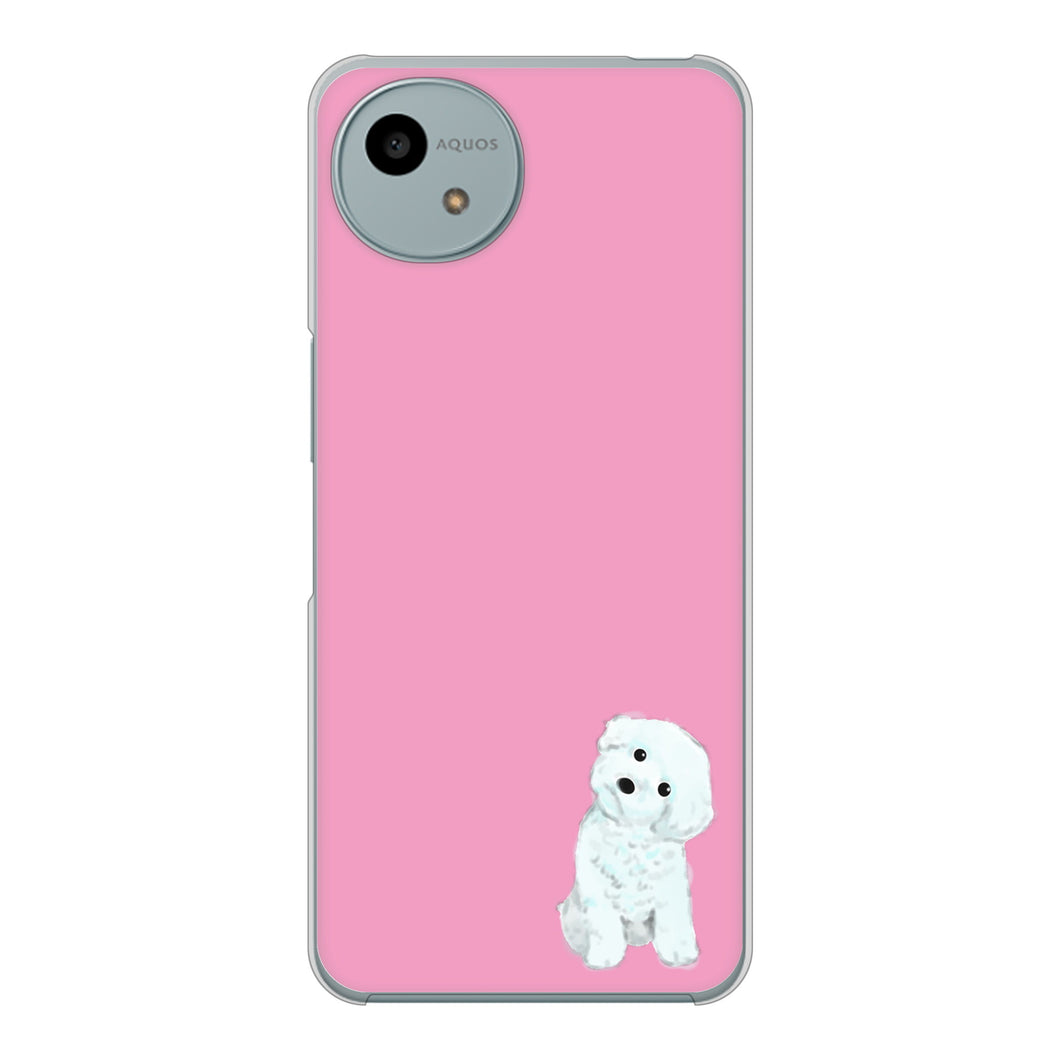 AQUOS wish4 A402SH Y!mobile 高画質仕上げ 背面印刷 ハードケーストイプードルホワイト