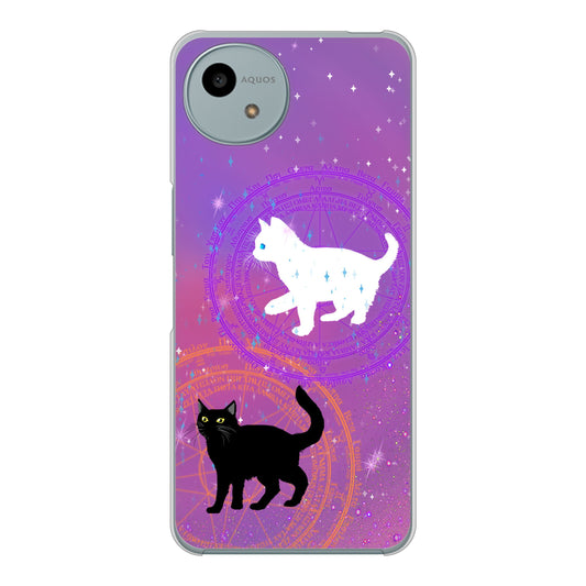 AQUOS wish4 A402SH Y!mobile 高画質仕上げ 背面印刷 ハードケース魔法陣猫
