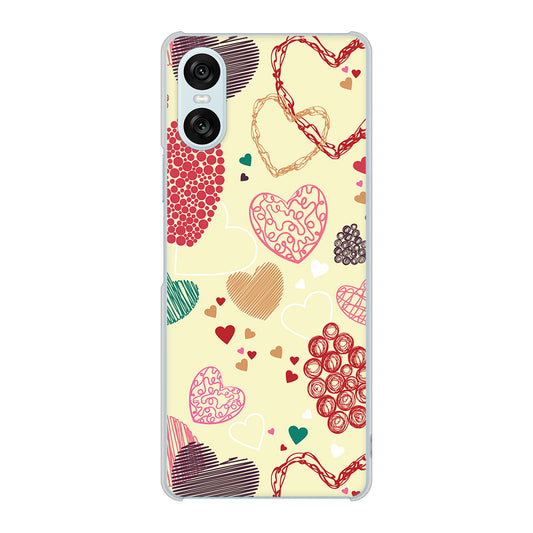 Xperia 10 VI A402SO SoftBank 高画質仕上げ 背面印刷 ハードケース 【480 素朴なハート】